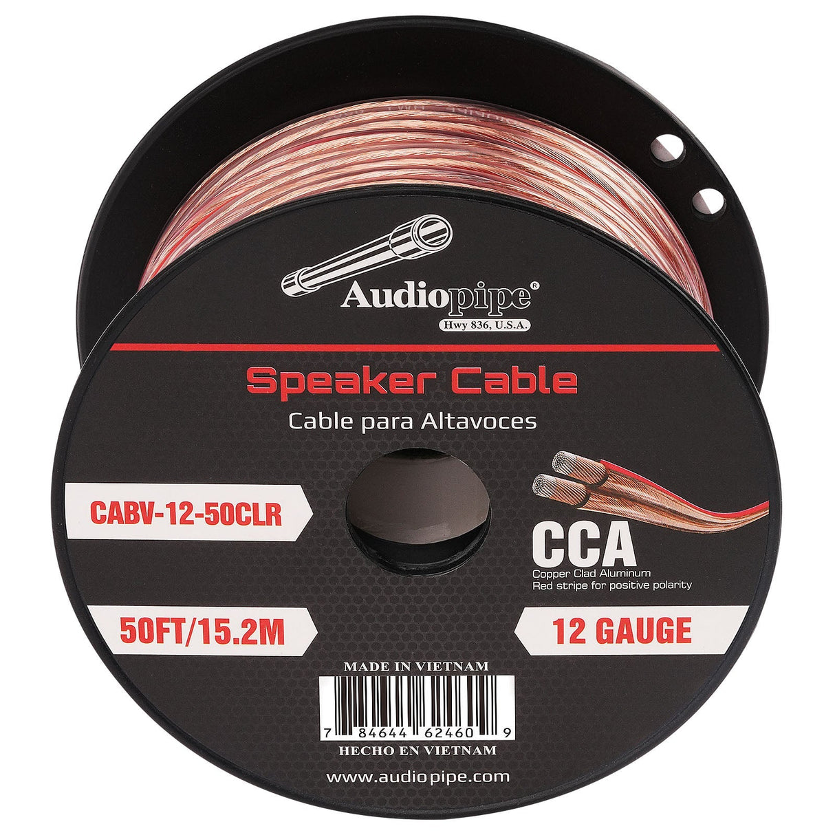 50FT 12AWG Speaker Cable (CABV-12-50CLR) Audiopipe