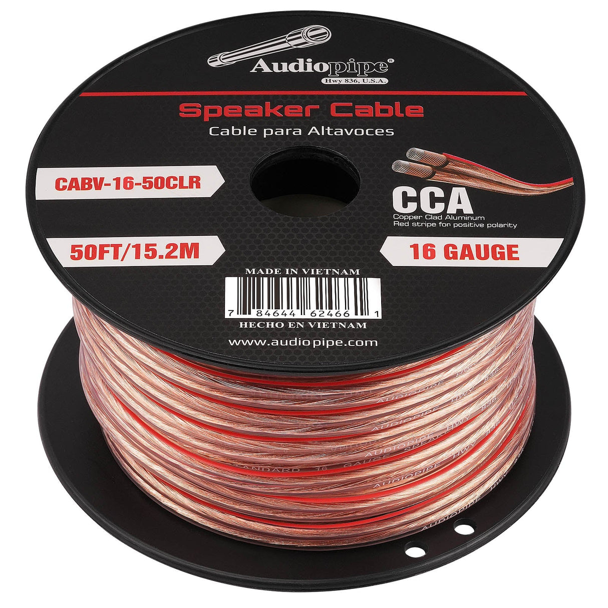 50FT 16AWG Speaker Cable (CABV-16-50CLR) Audiopipe