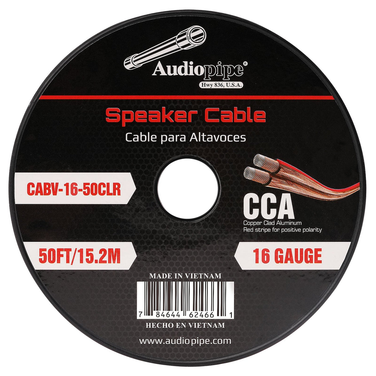 50FT 16AWG Speaker Cable (CABV-16-50CLR) Audiopipe