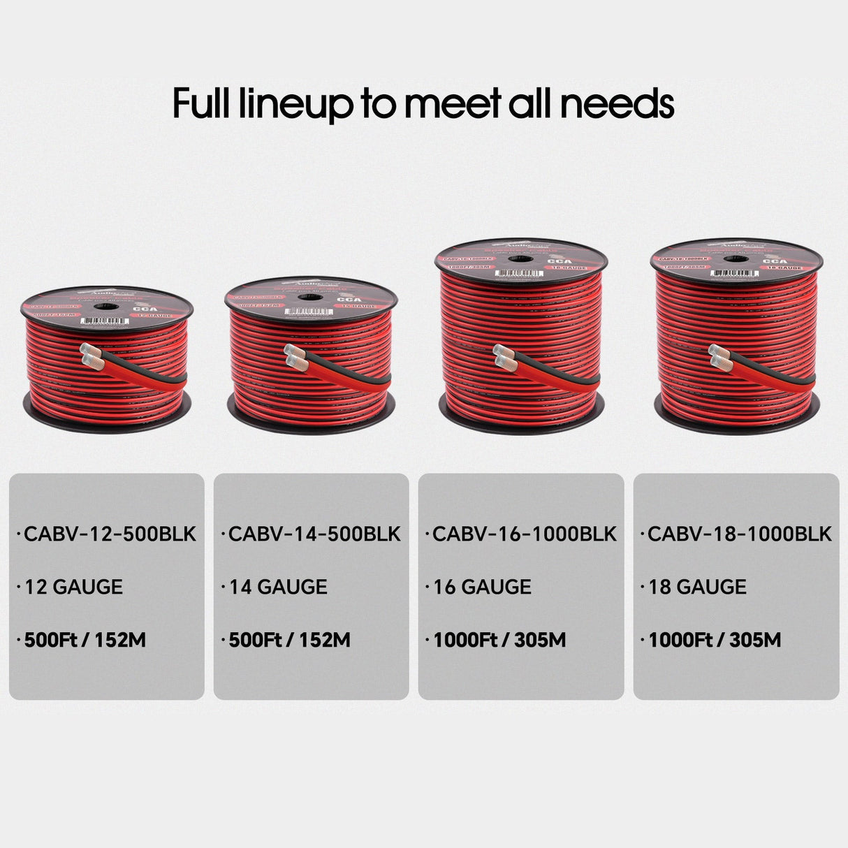 1000FT 16AWG Speaker Cable (CABV-16-1000BLK) Audiopipe