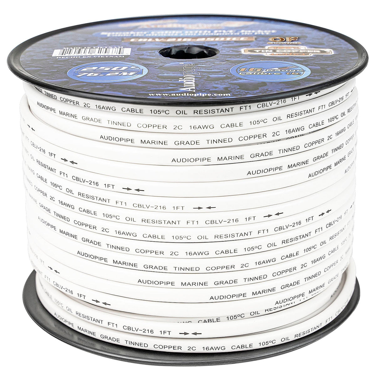 250FT 16AWG Speaker Cable with PVC Jacket (CBLV-216-250TCC) Audiopipe