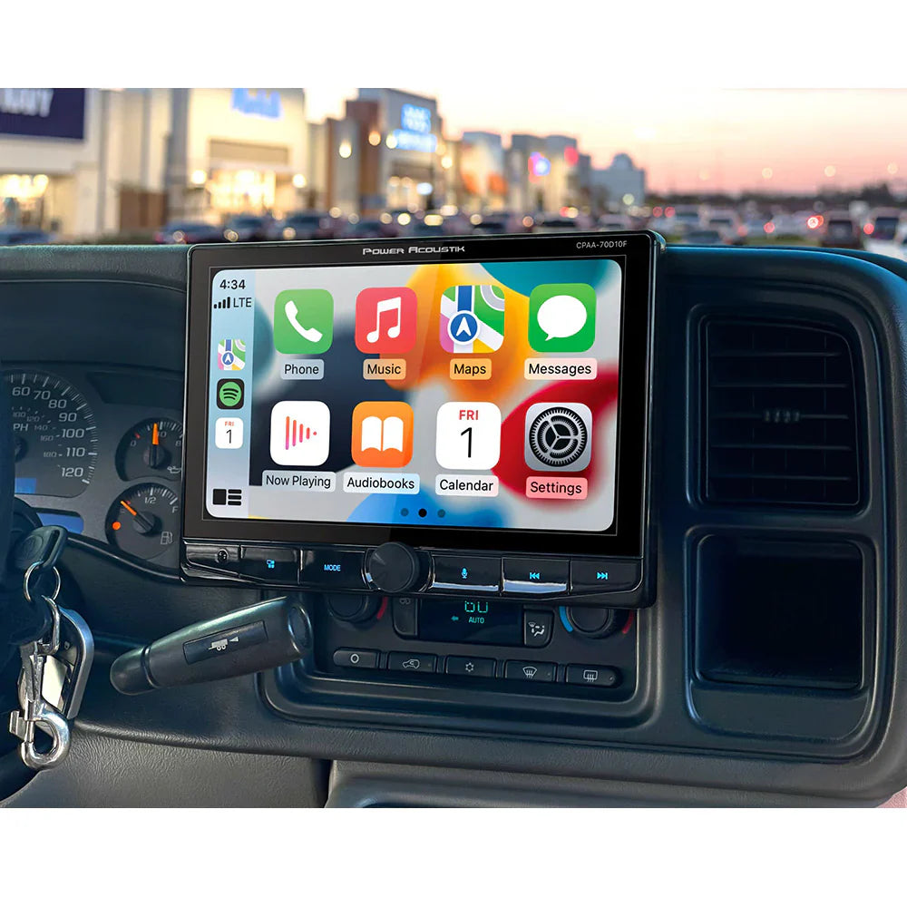 Power Acoustik CPAA-70D10F 10-Inch Floating DVD Multimedia Receiver with Apple CarPlay & Android Auto Power Acoustik