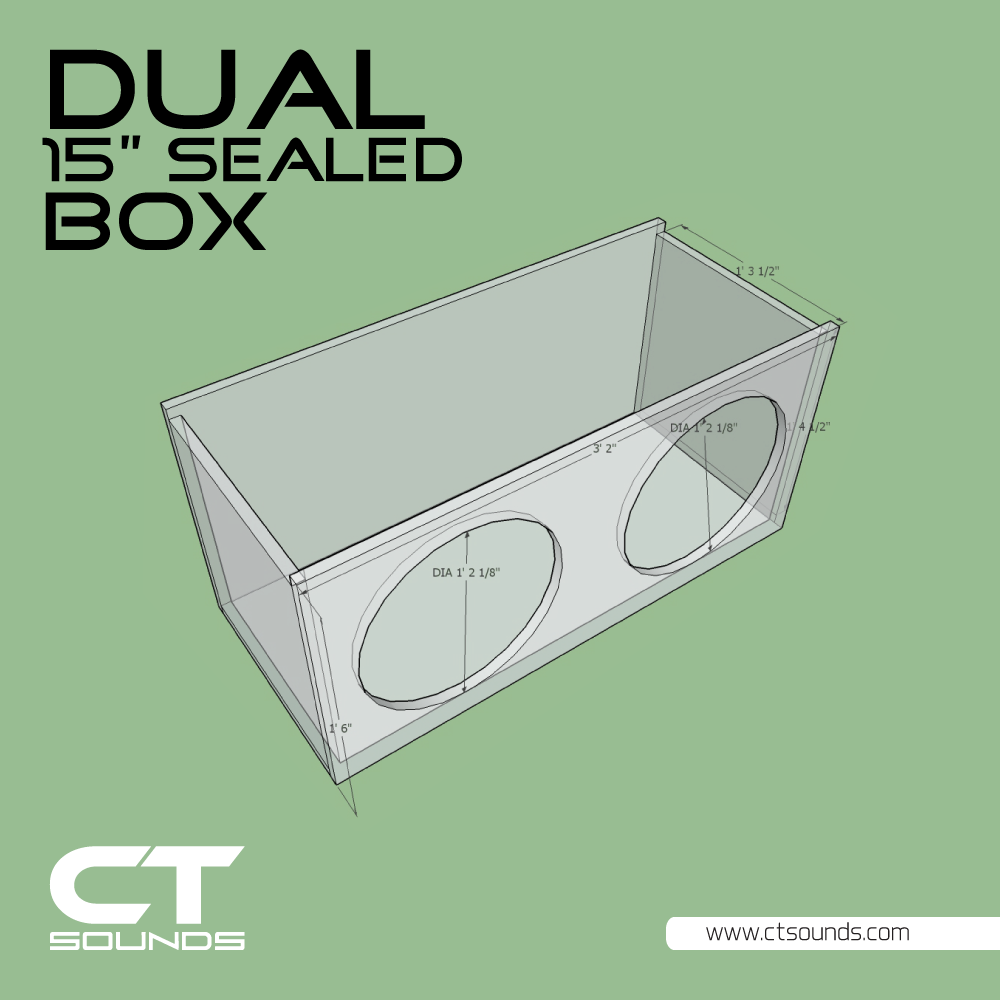 Dual 15 Inch Sealed Subwoofer Box Design CT Sounds