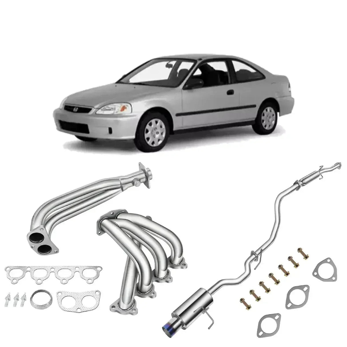 Honda Civic DX/LX 1992–2000 Exhaust Kit | Header + Catback Flashark
