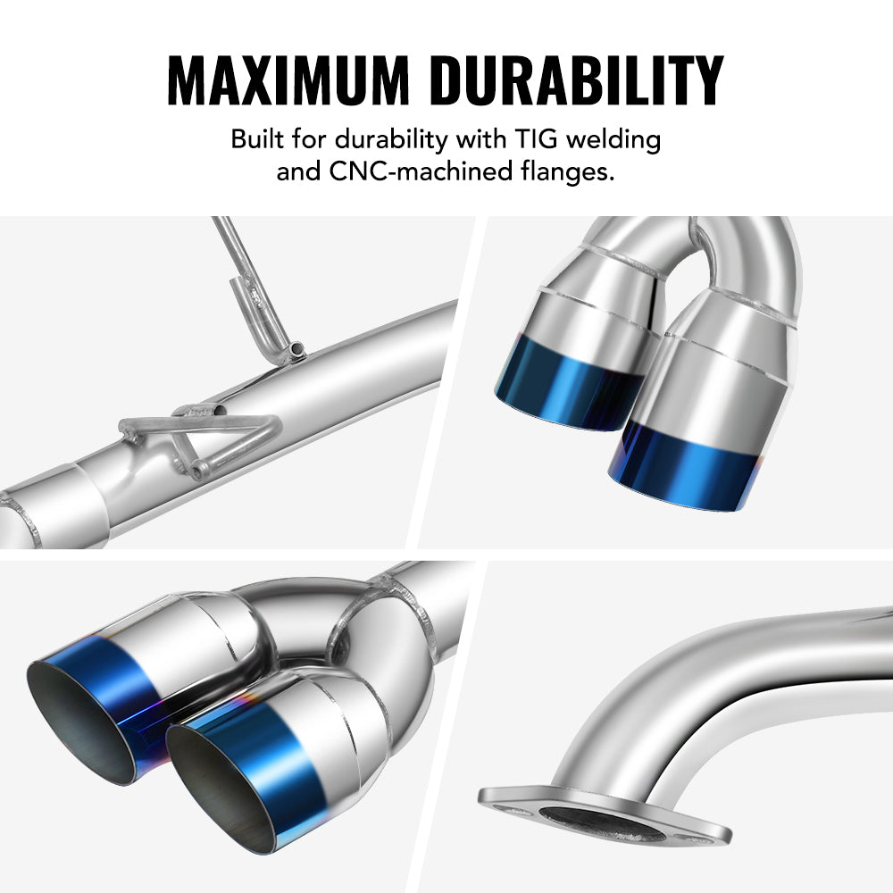 Catback Exhaust & Axle Back for 2015-2021 Subaru WRX / WRX STI | 4" Quad Muffler Tips | N1 Style Burnt Tip