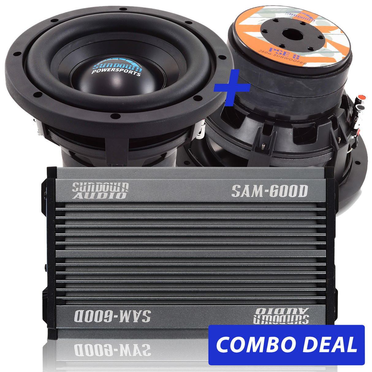 2 PSE-8 8" Powersports Subwoofers & 1 SAM-600.1 Combo Deal