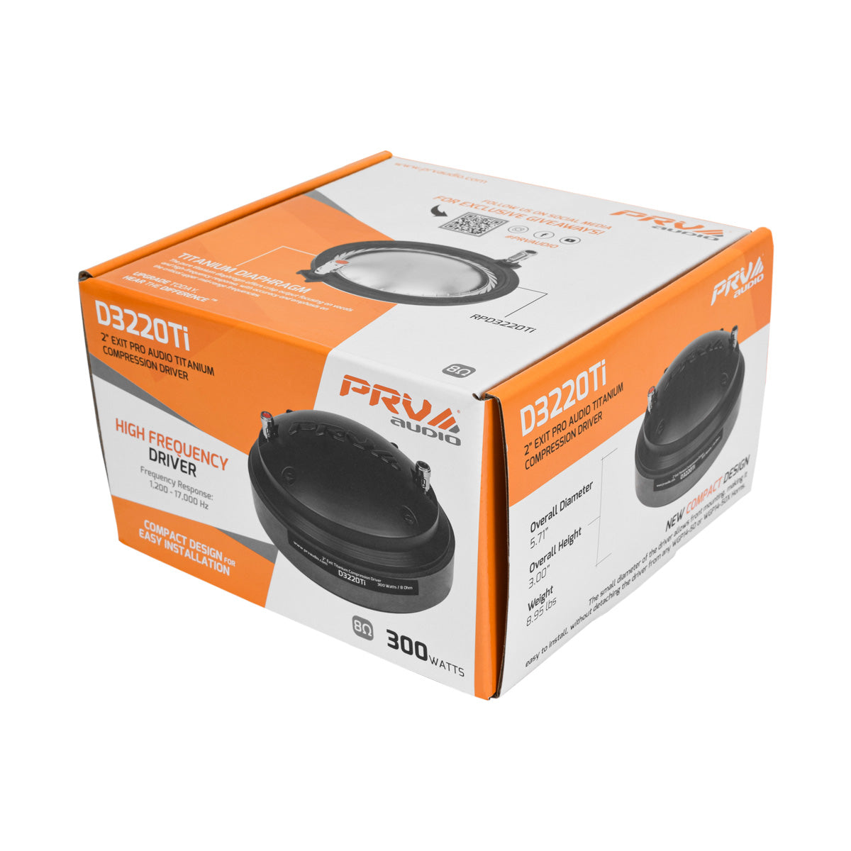 PRV Audio D3220Ti 2 Inch Exit Compression Driver Titanium Diaphragm