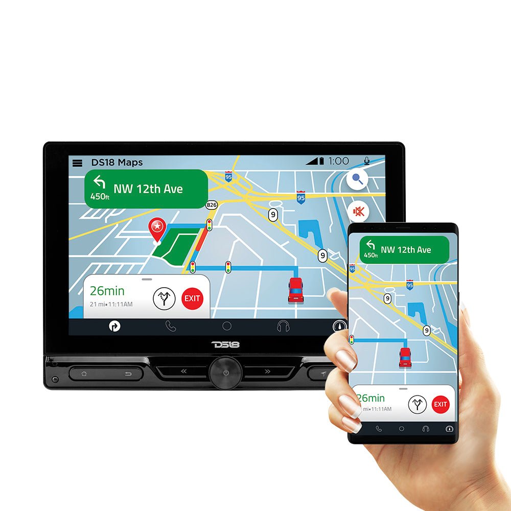 10.5" Floating Rotating Swivel Modular Touchscreen Mechless Single-DIN Headunit with Bluetooth, Mirror Link, USB, Gps and Android 10 (4x64GB)