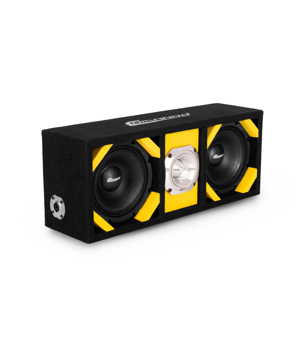 KTPONV2-206YELLOW / DUAL 6" YELLOW LOADED PORTED BOX + 1 TWEETER Comando Audio Inc.
