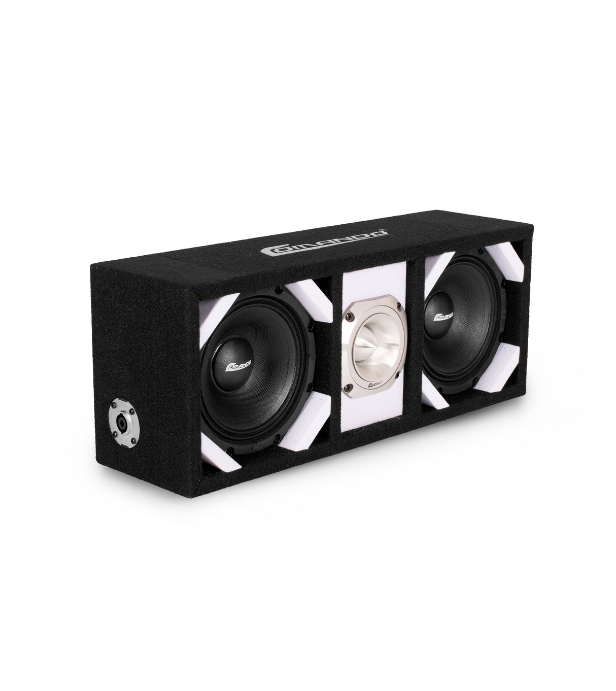 KTPONV2-206WHITE / DUAL 6" WHITE LOADED PORTED BOX + 1 TWEETER Comando Audio Inc.