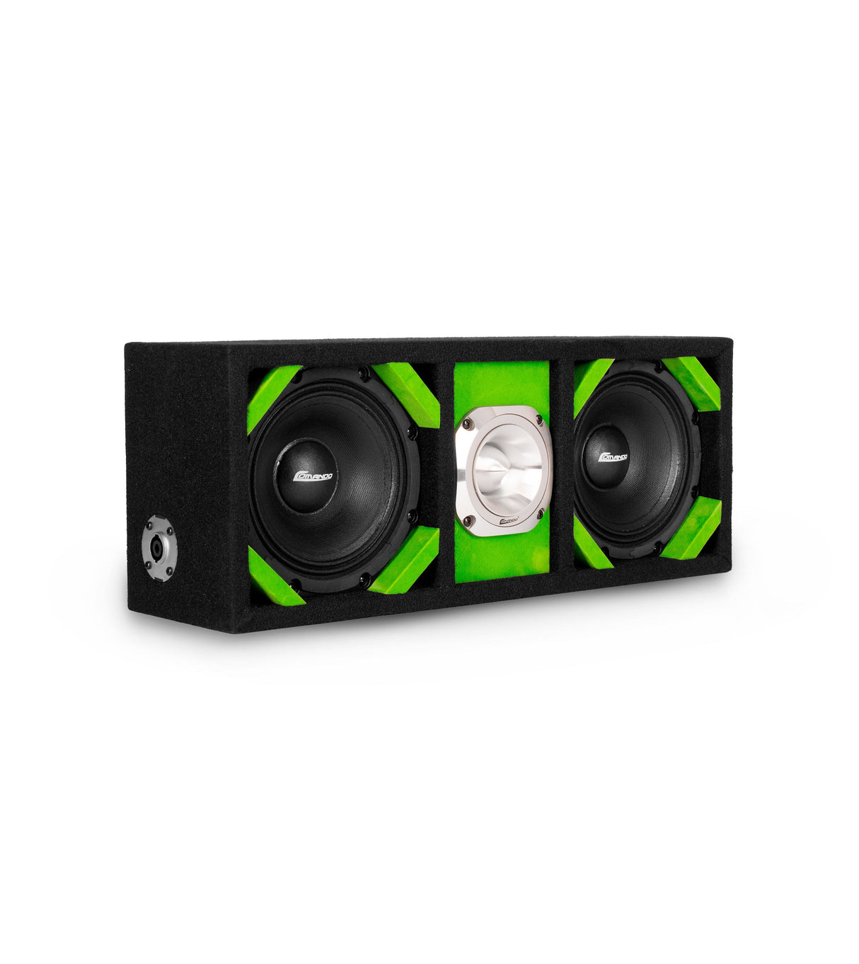 KTPONV2-206LIME / DUAL 6" LIME LOADED PORTED BOX + 1 TWEETER Comando Audio Inc.