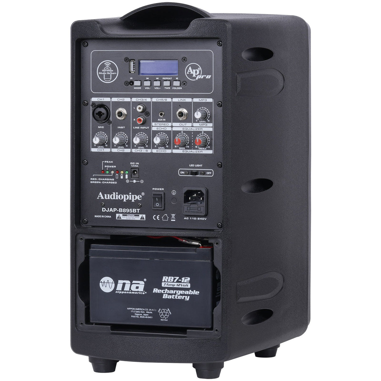 8" Professional Active Loudspeaker (DJAP-B895BT) Audiopipe