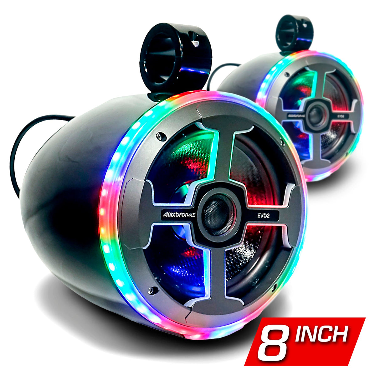 AudioFormz EVO2 8in 2-Way Component Marine IC LED Tower Speakers - Pair