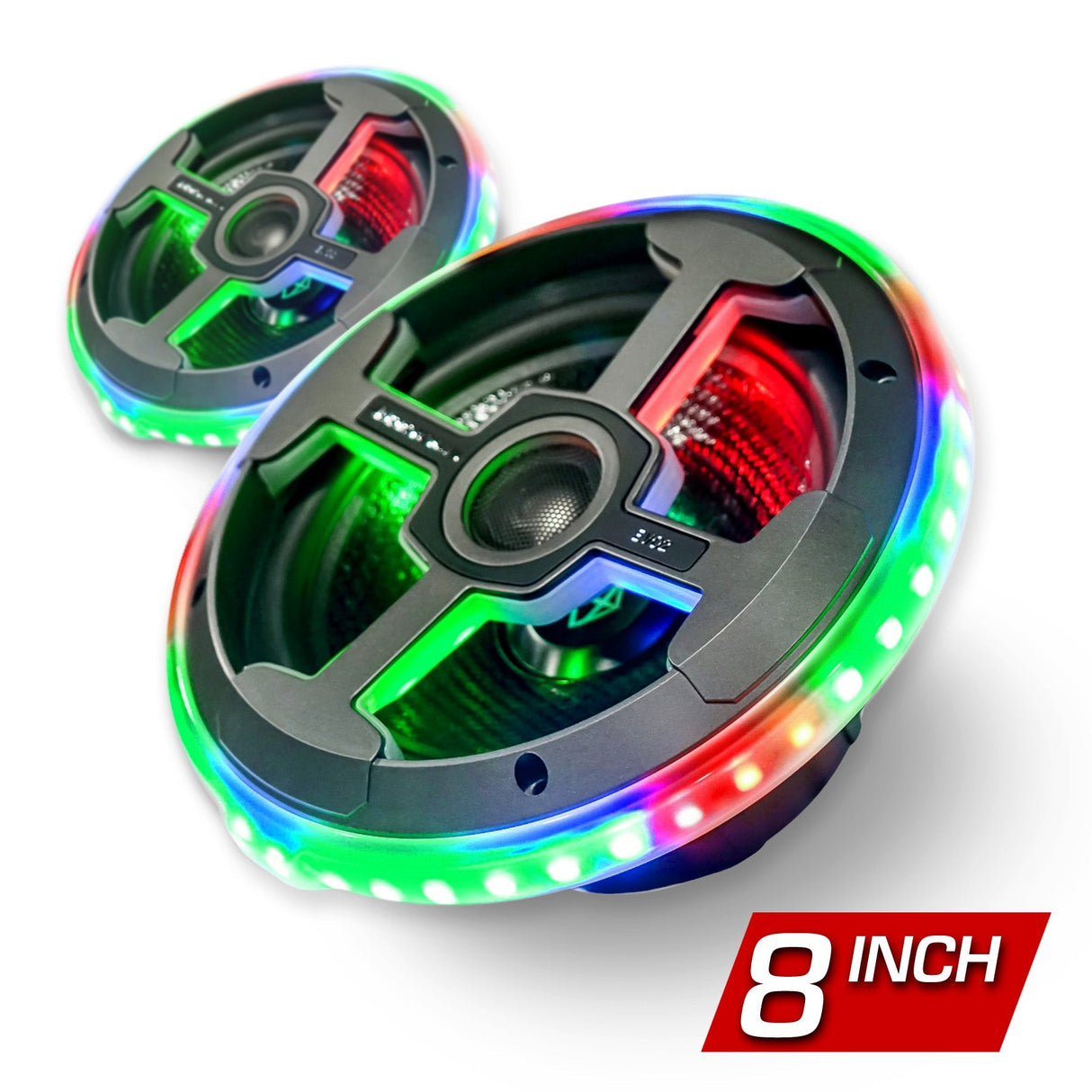 AudioFormz EVO2 8in 2-Way Component Marine IC LED Speakers - Pair Universal-Fit