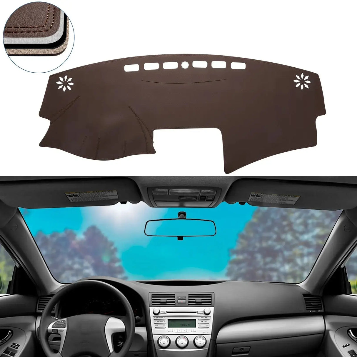 Dash Cover Mat for 2007-2011 Toyota Camry (Leather)