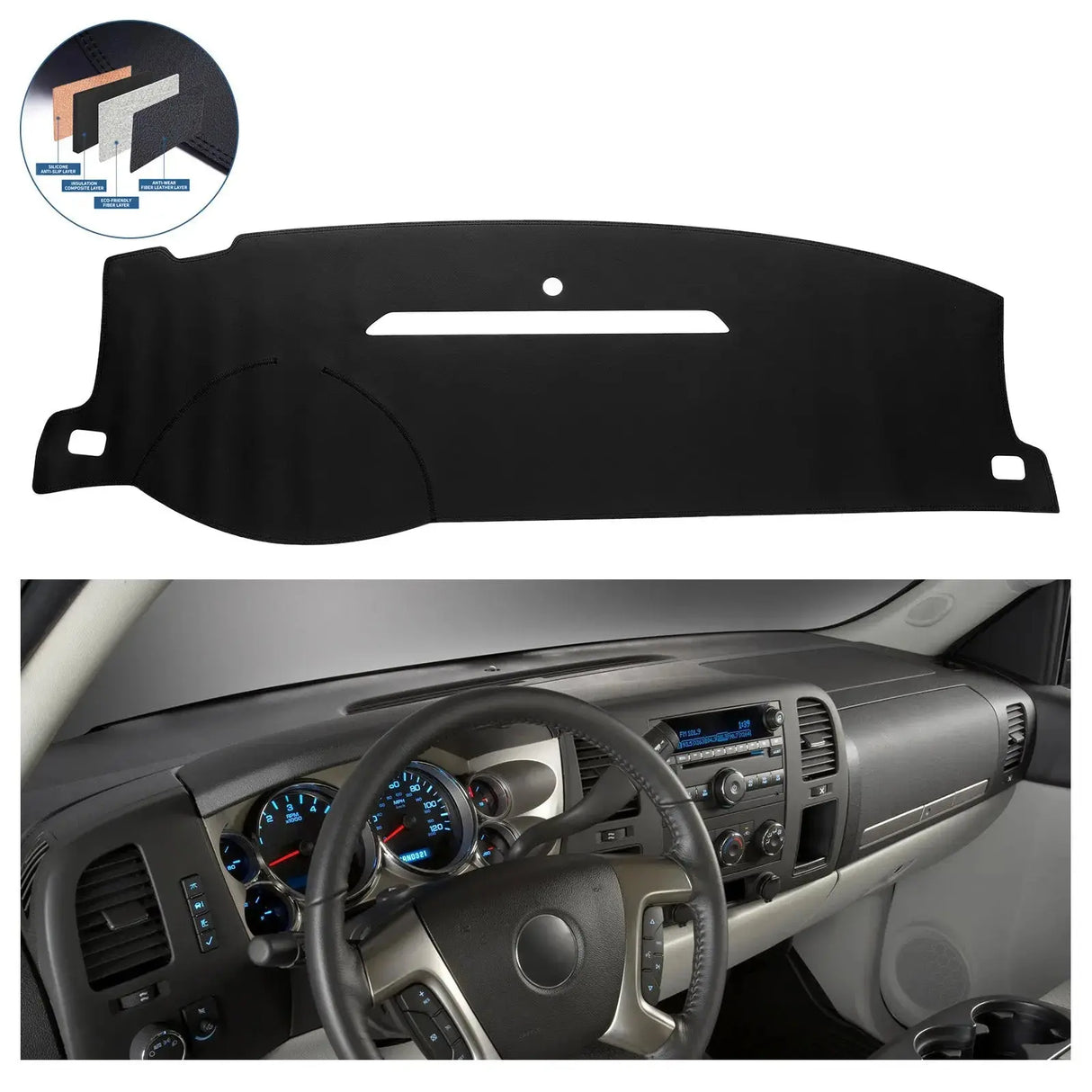 Dash Cover Mat for 2007-2014 Chevrolet Chevy 1500 2500