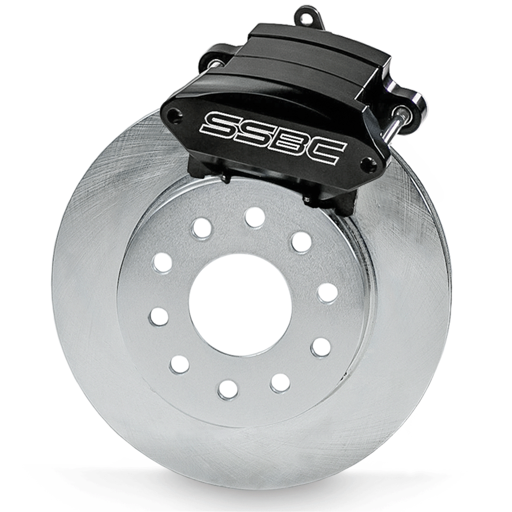 American Made Sport R1 Billet Aluminum Rear Drum to Disc Brake Conversion Kit W/Rotors. Black A125-26BK