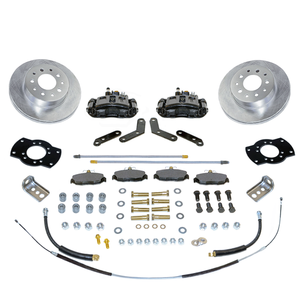 New Direct Fit Rear Drum to Disc Brake Conversion Kit W/Rotors. Black A125BK