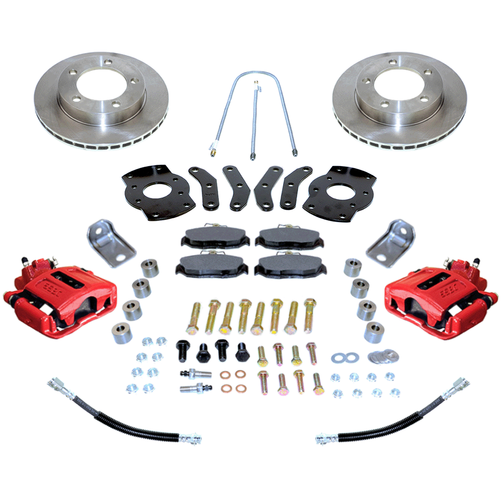 New Direct Fit Jeep CJ7 Rear Drum to Disc Brake Conversion Kit W/Parking Brake. Red A130R