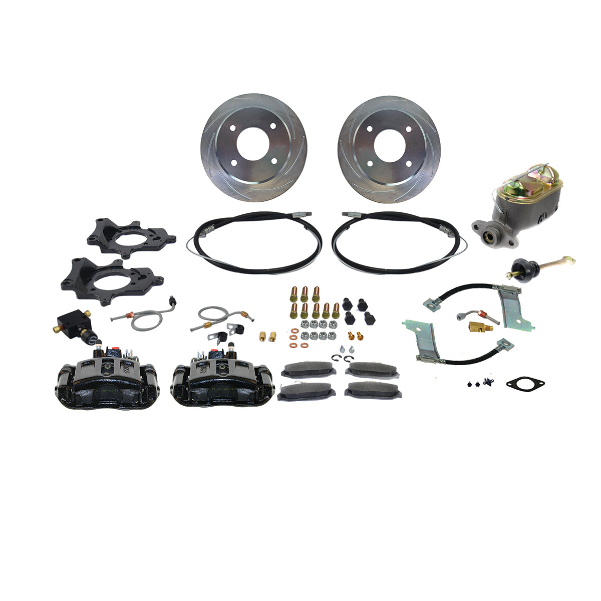 New Direct Fit Rear Drum to Disc Brake Conversion Kit W/Rotors (4 Lug). Black A112-1BK