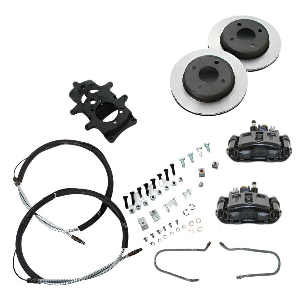New Direct Fit Rear Drum to Disc Brake Conversion Kit W/Rotors. Black A112BK