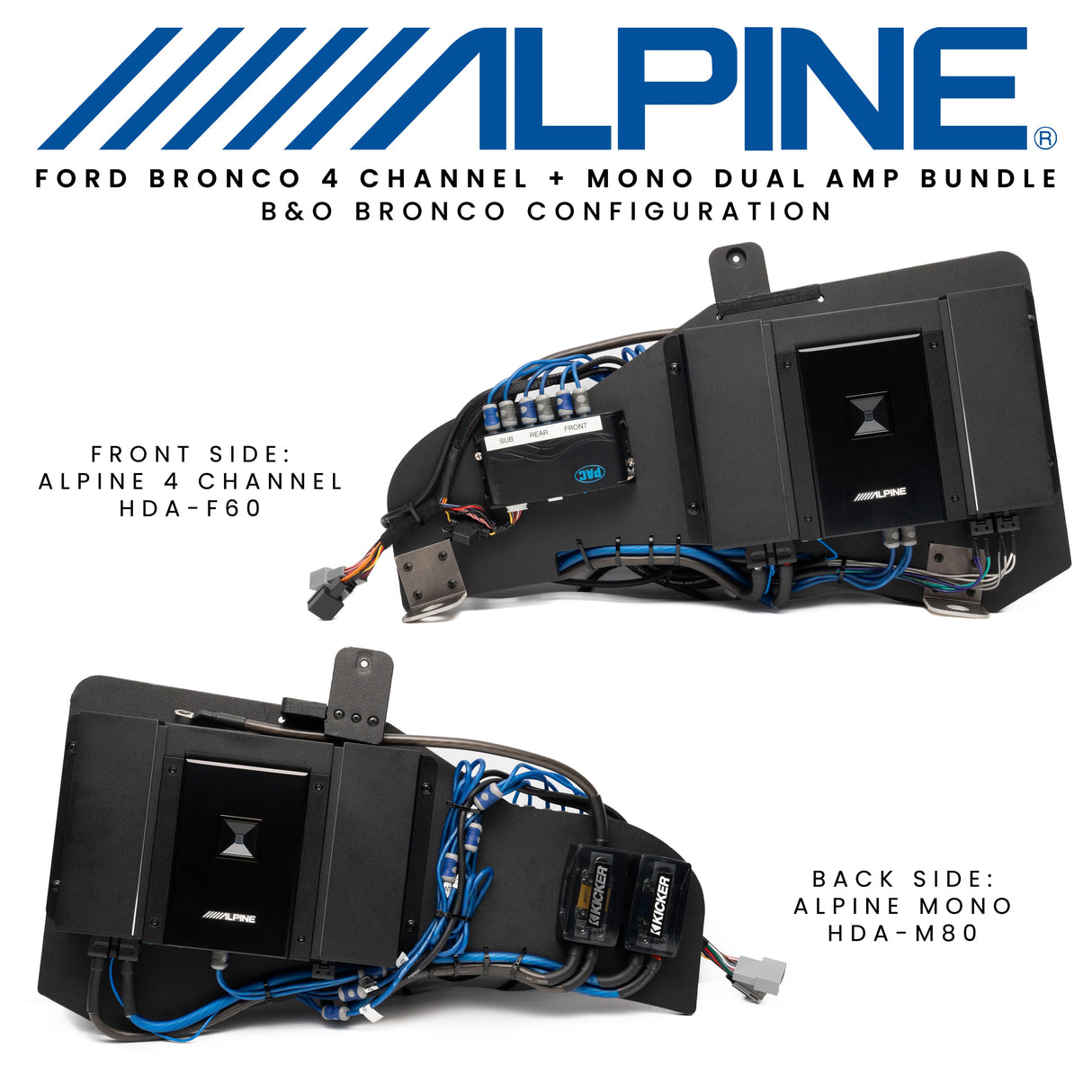 Alpine Status Series Plug & Play Dual Amplifier Bundle (B&O System) | '21 - Current Ford Bronco