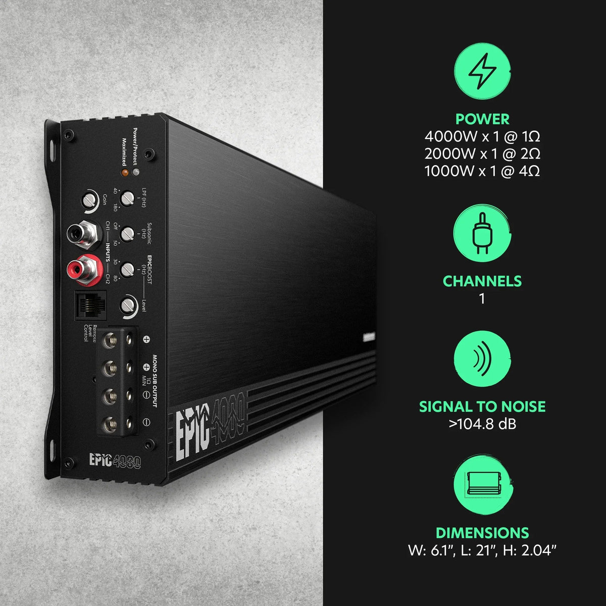 AudioControl EPIC4000 | 4000W RMS Monoblock Amplifier AudioControl