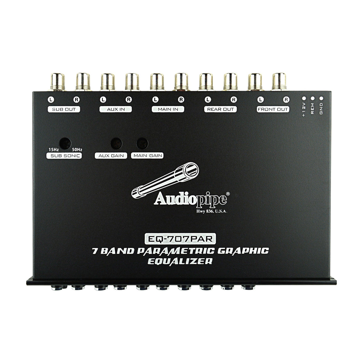 Audiopipe 7 Band Parametric Graphic Equalizer with 9V Line Driver (EQ-707PAR) Audiopipe