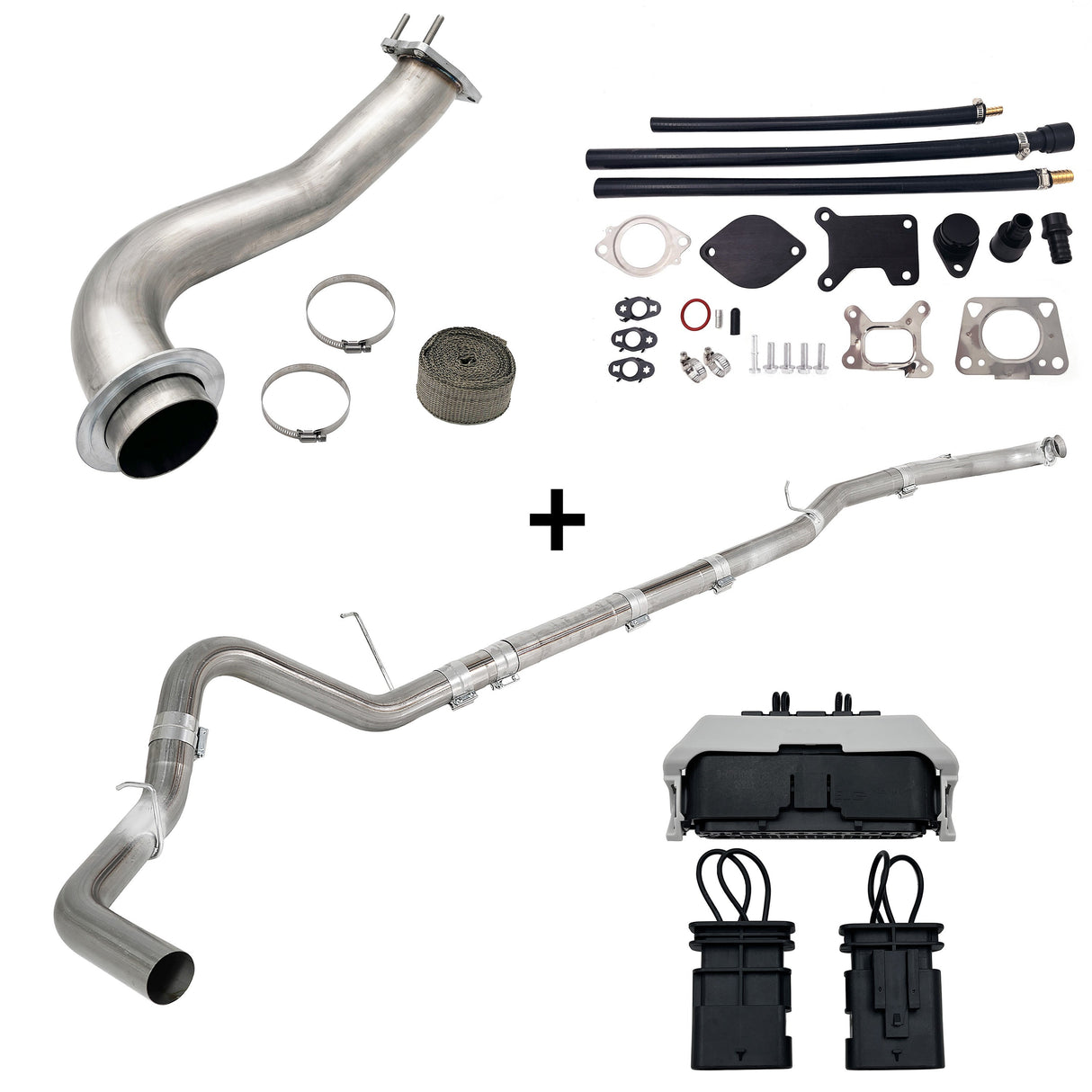 TruckTok 2020-2023 6.6L Duramax L5P 4" DPF Delete pipe & 3.5" Downpipe w/EGR Delete kit TruckTok