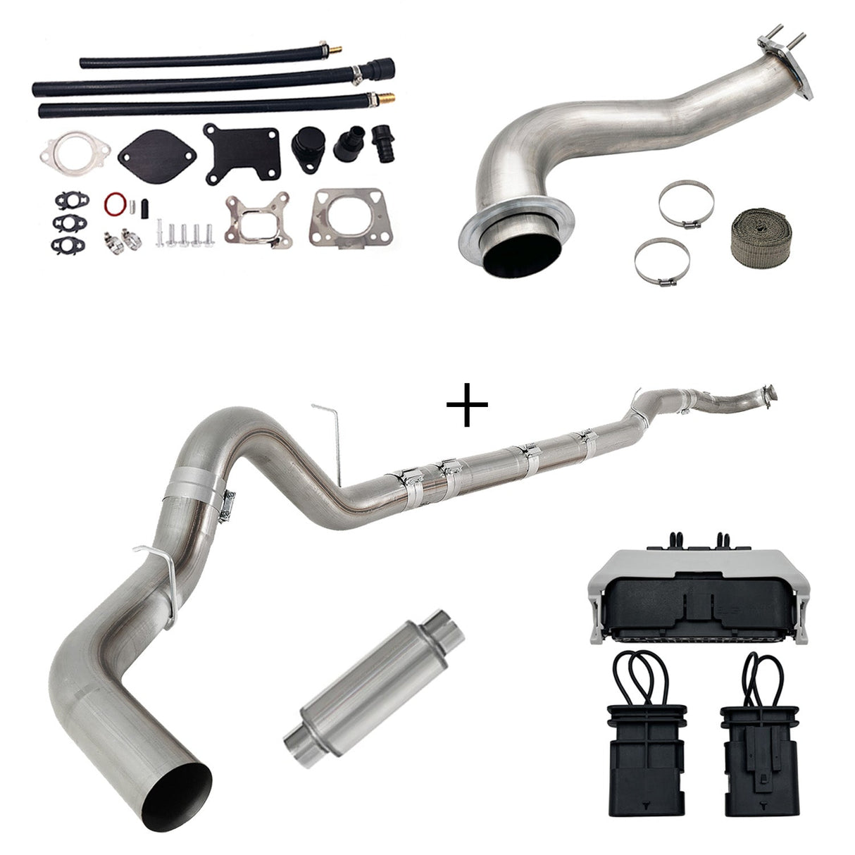 TruckTok 2017-2023 6.6L Duramax L5P DPF/CCV/EGR Delete & Downpipe w/Can Bus kit TruckTok