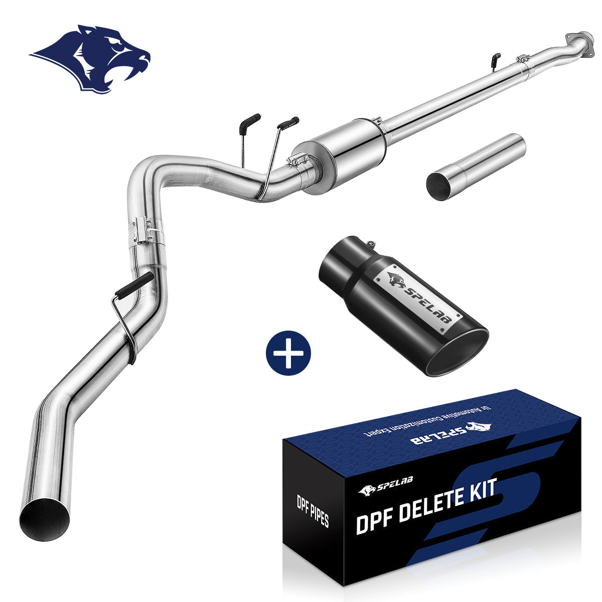 4"/5" 2011-2024 Ford 6.7 Powerstroke DPF Delete Race Pipe w/Muffler Exhaust | SPELAB
