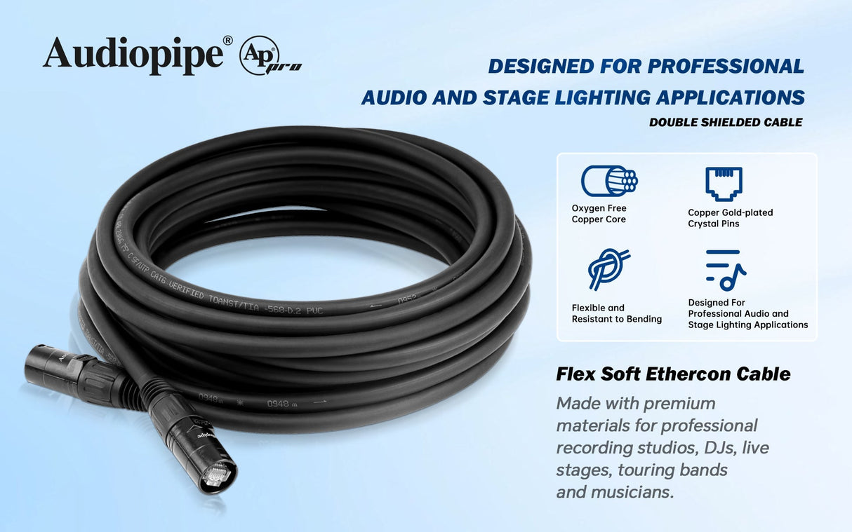 75’ Flex Soft Ethercon Cable (ETHR-823-75S) Audiopipe