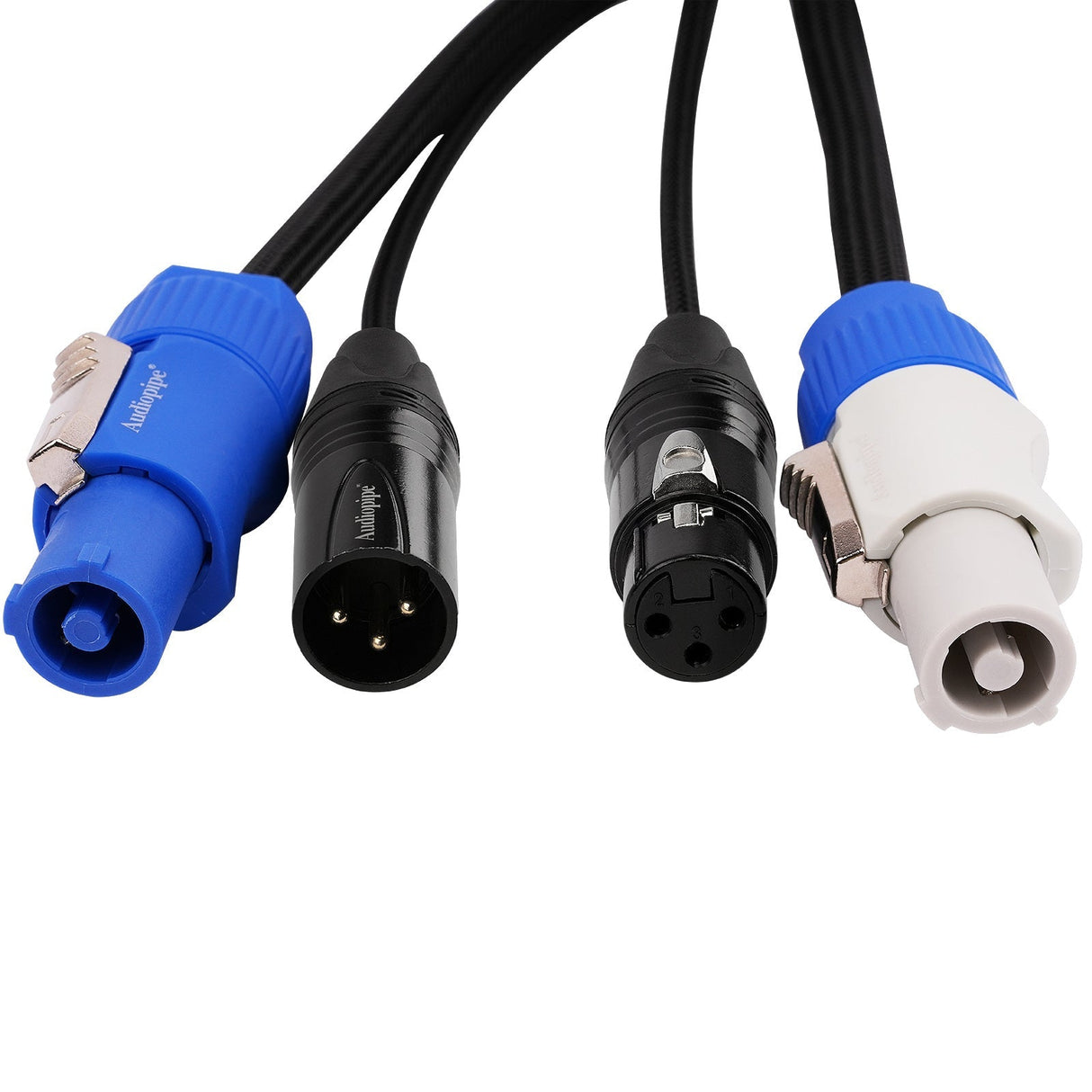 6Ft Extension Power Cable with Audio XLR Connectors (EX-PWC-AUD-6) Audiopipe