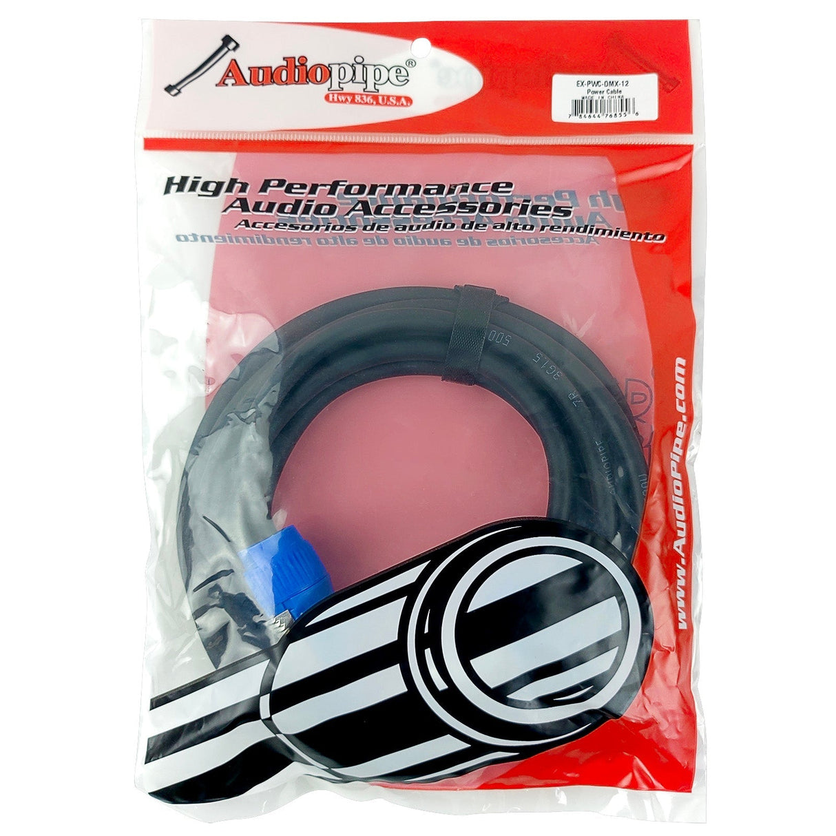 12Ft DMX Extension Cable with Power and XLR Connectors (EX-PWC-DMX-12) Audiopipe