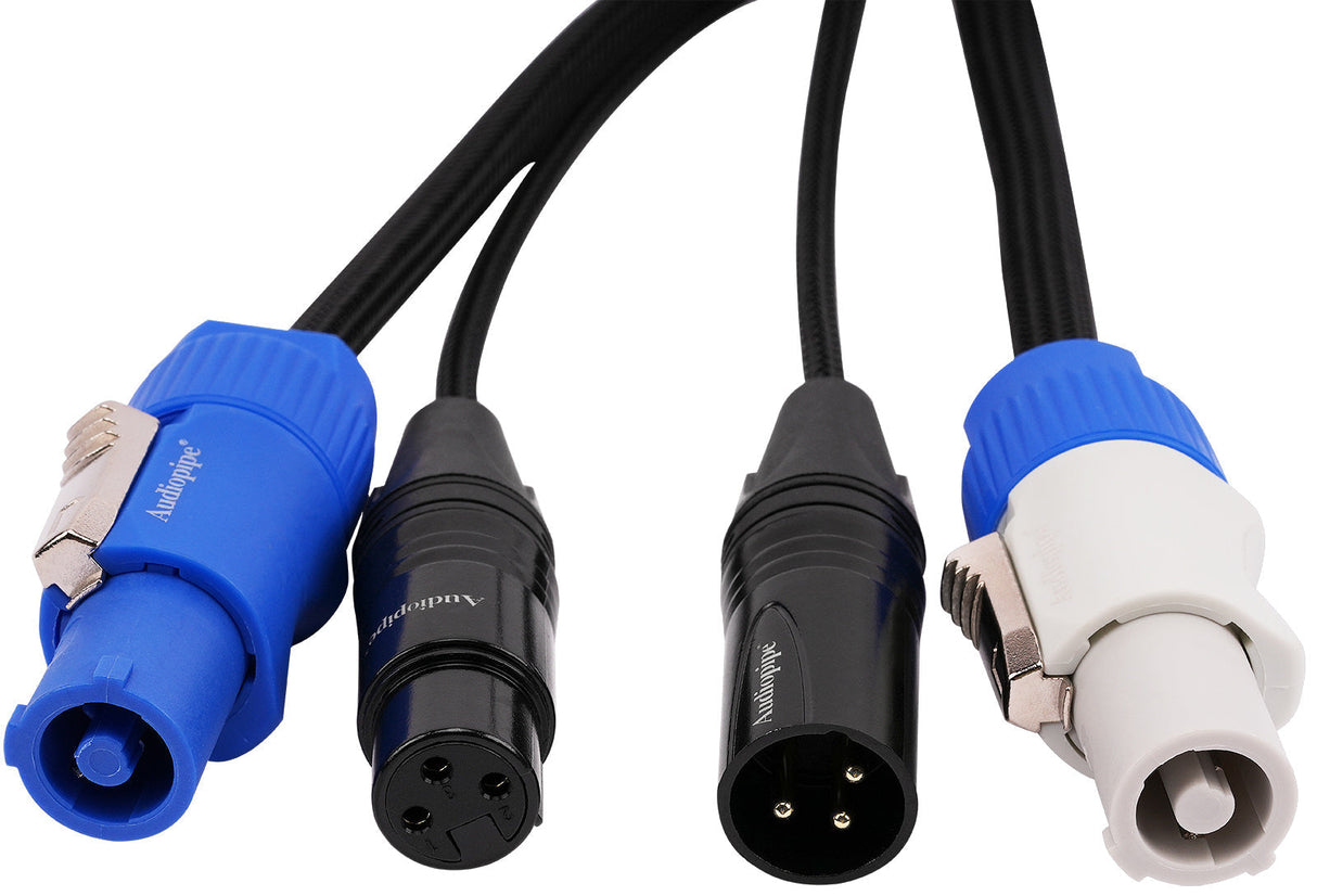 12Ft DMX Extension Cable with Power and XLR Connectors (EX-PWC-DMX-12) Audiopipe