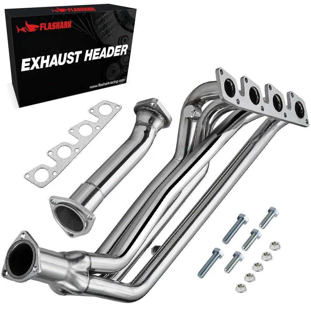 High-Flow Exhaust Header & Downpipe for 1991-1994 Nissan 240SX 2.4L S13 KA24DE Flashark