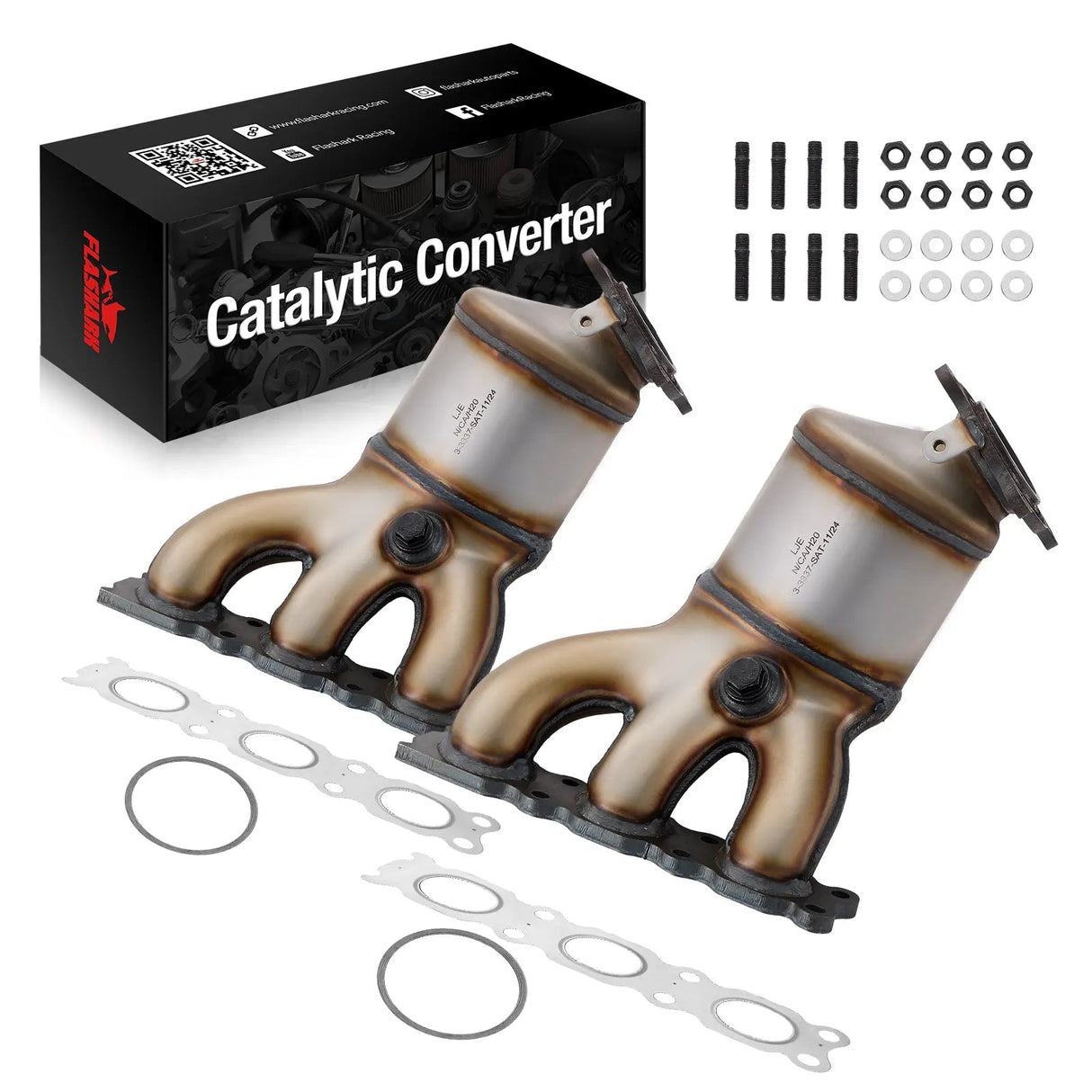 Exhaust Manifold Catalytic Converter For 2007-2012 Volvo XC60/XC70/V70/S80 Land Rover LR2 2-PC Left and Right