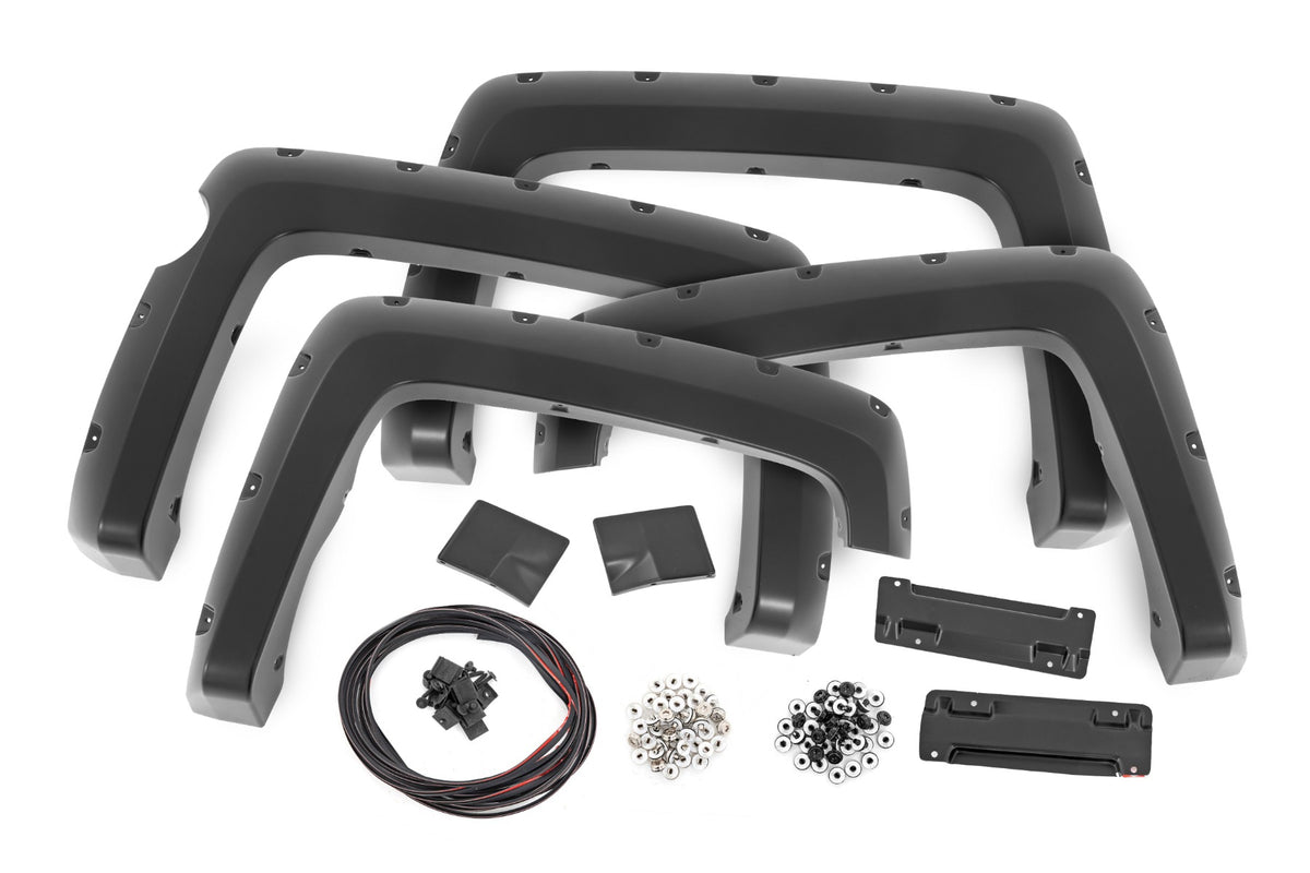 Pocket Fender Flares 5 Foot 9 Inch Bed GBA Black Chevy Silverado 1500 (14-18 & Classic) Rough Country