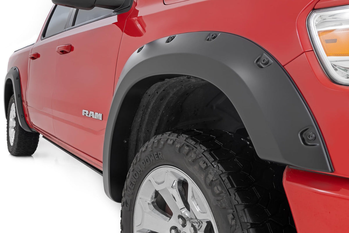 Pocket Fender Flares PX8 Black Crystal Ram 1500 2WD/4WD (2019-2024) Rough Country