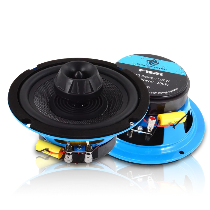 Galeforce F1-65 6.5" 100W RMS Marine Midrange Speakers w/ Bullet Tweeter (Pair)