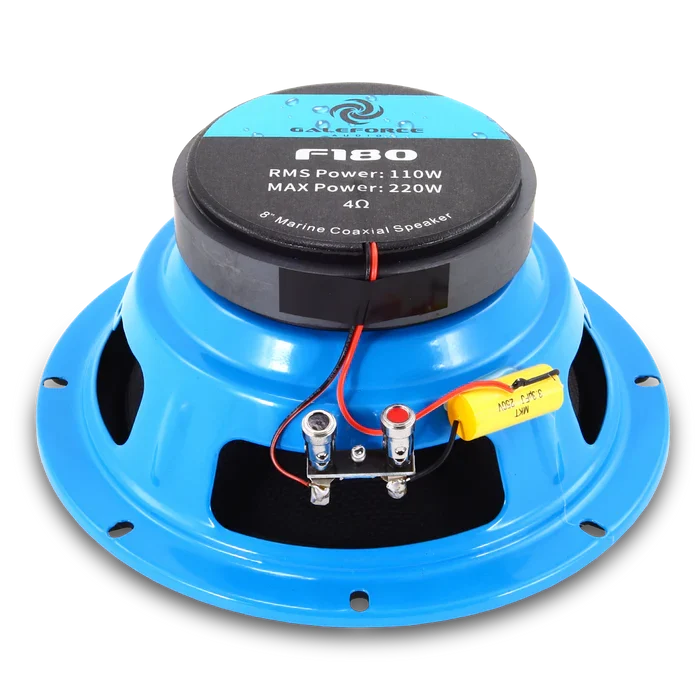 Galeforce F1-80 8" 120W Marine Midrange Speakers with Built-in Horn (Pair)