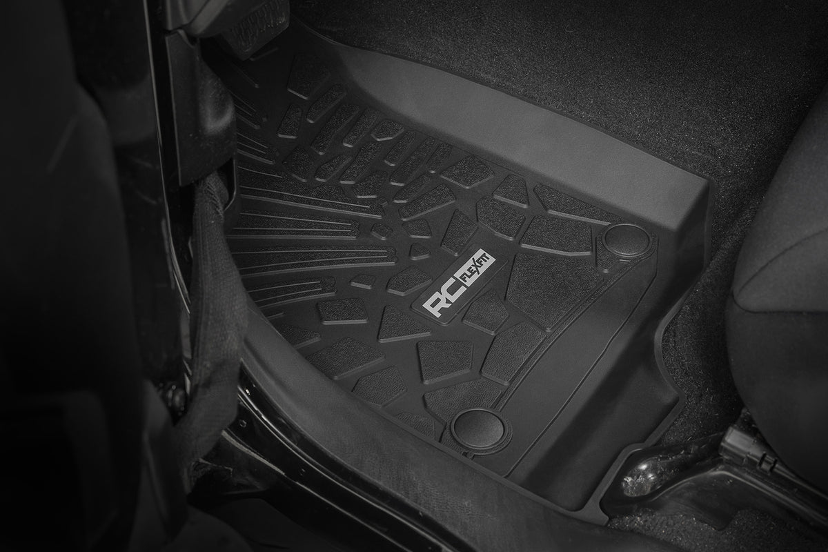 Flex Fit Floor Mats FR 2 Door Jeep Wrangler JL 4WD (2018-2026) Rough Country