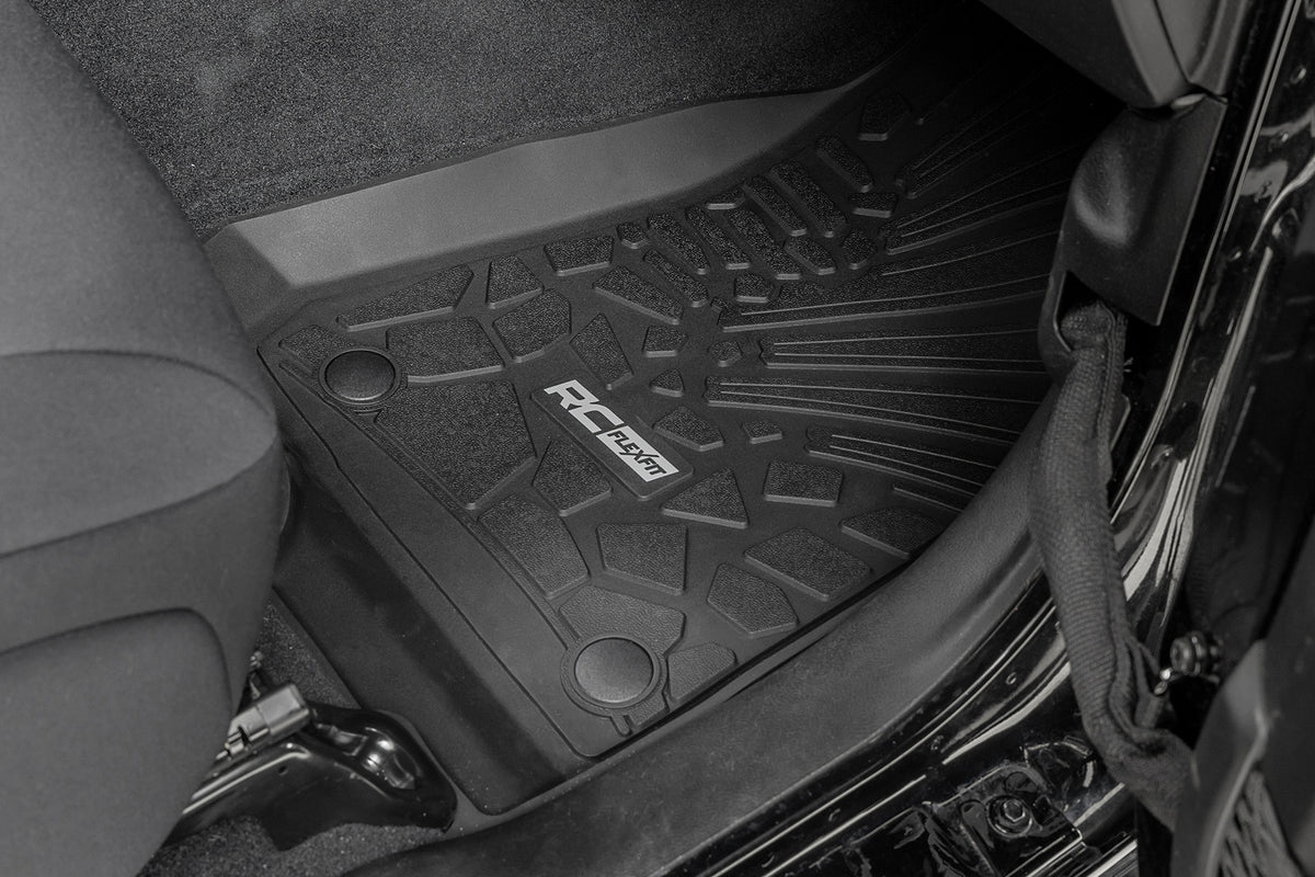 Flex Fit Floor Mats FR 2 Door Jeep Wrangler JL 4WD (2018-2026) Rough Country