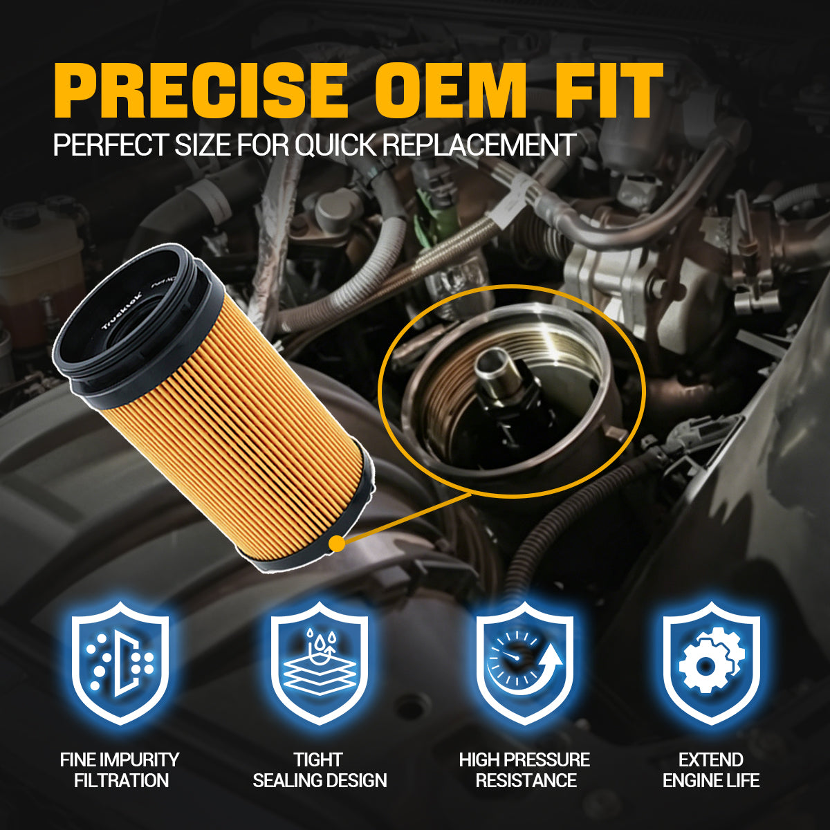 Trucktok 2025-2026 6.7L Ram Cummins Engine Oil Filter Replace 68677810AA TruckTok