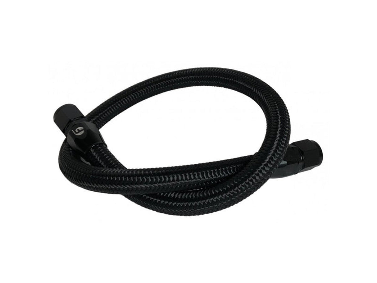 Fleece 39.50 Inch 12 Valve Coolant Bypass Hose Black Nylon Braided, 1994-1998 Dodge 5.9L Cummins Fleece Performance
