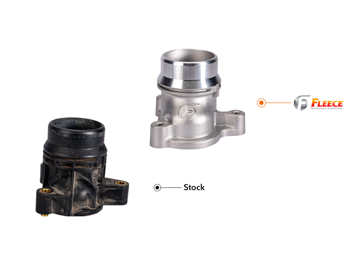 Fleece FPE-FMC-TH-1125 Thermostat Housing Upgrade, 2011-2025 Ford 6.7L PowerStroke ZZ Diesel