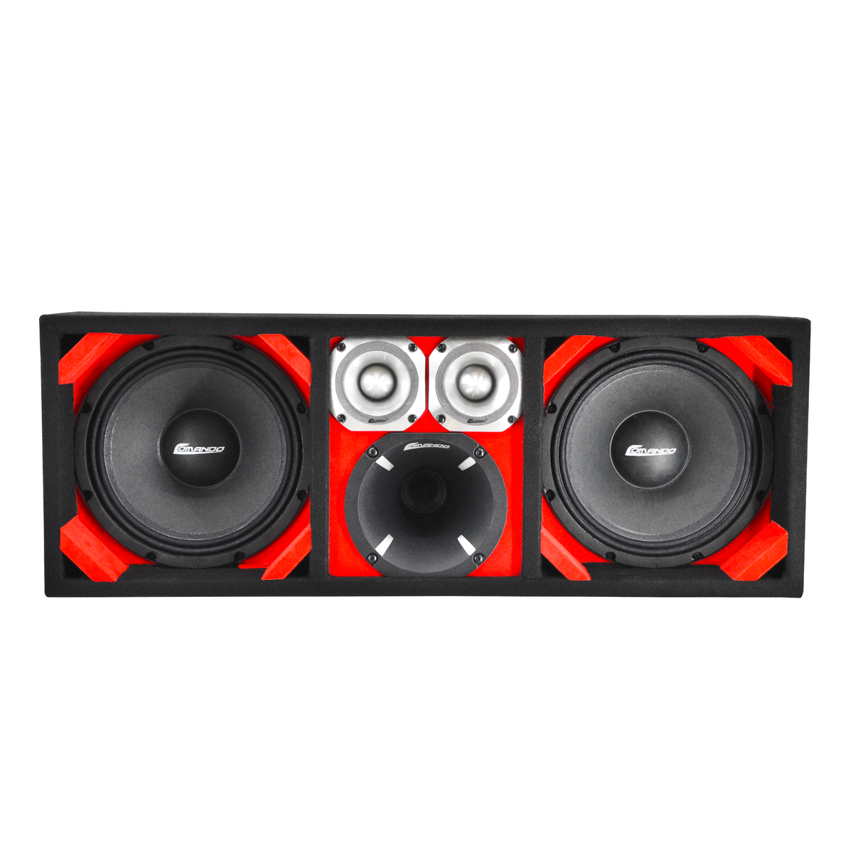 KTPON-210RED / DOUBLE 10’’ RED-BLACK DRIVER + 2TWEETER Comando Audio Inc.