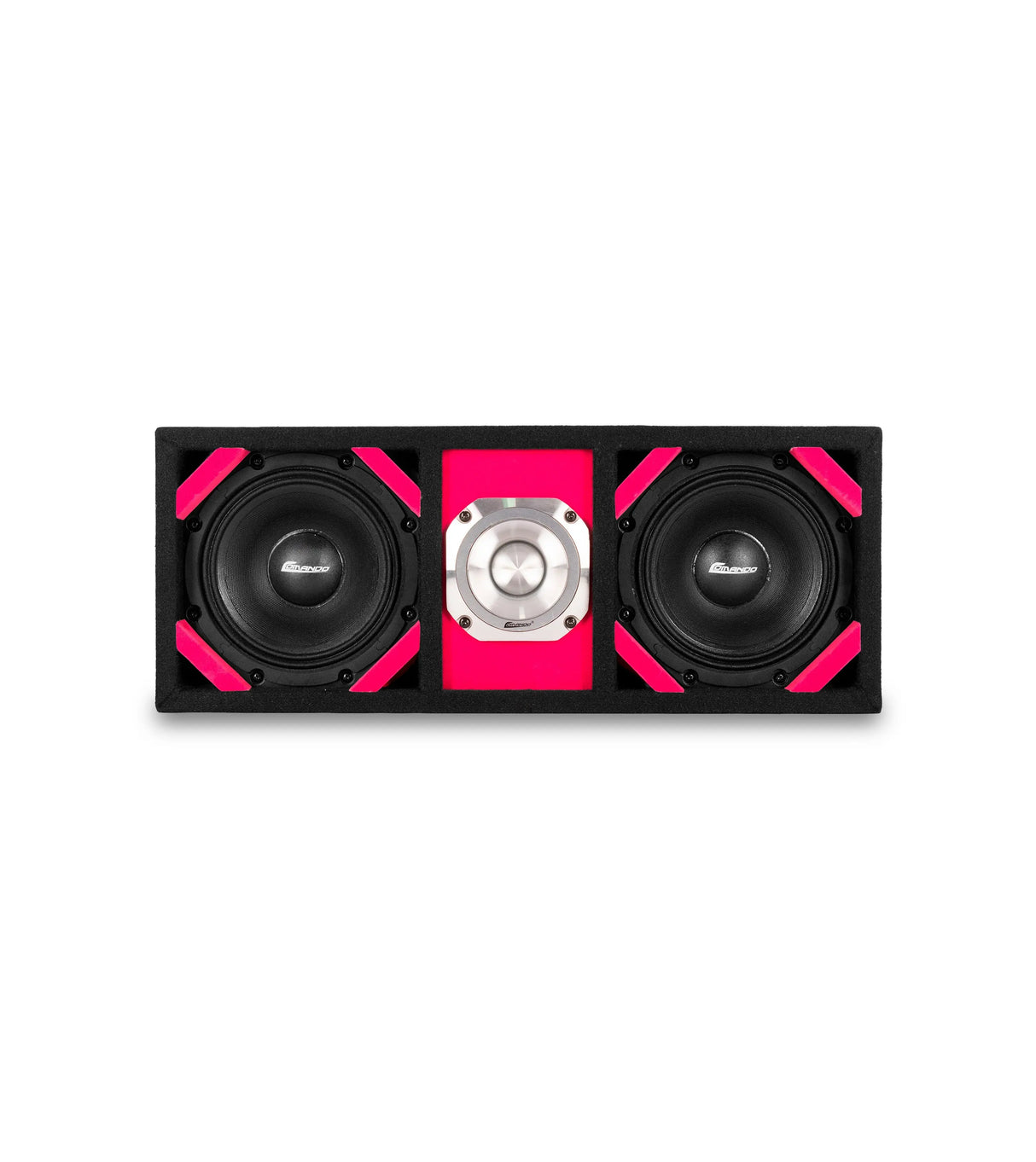 KTPONV2-206PINK / DUAL 6" PINK LOADED PORTED BOX + 1 TWEETER Comando Audio Inc.