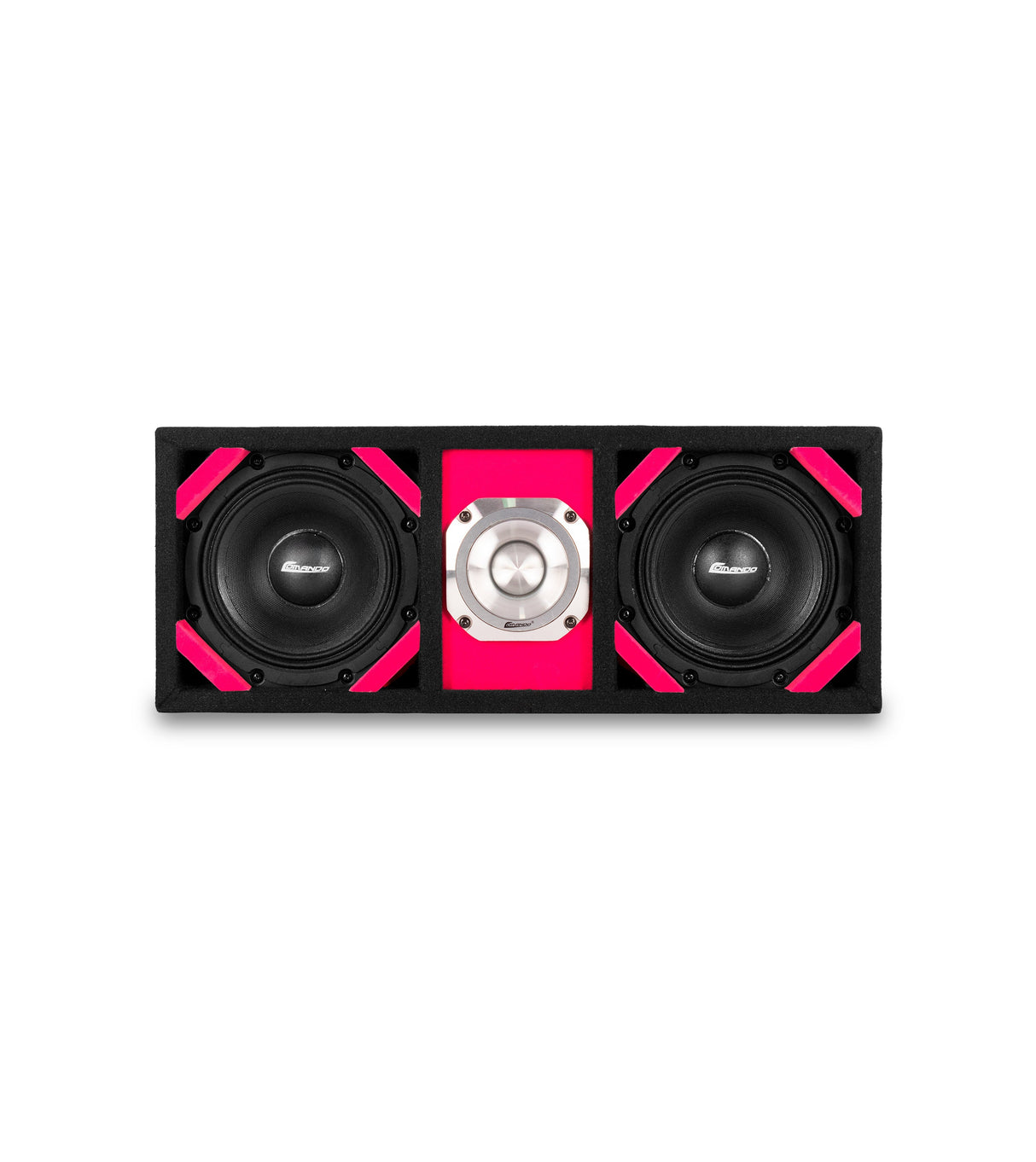 KTPONV2-206PINK / DUAL 6" PINK LOADED PORTED BOX + 1 TWEETER Comando Audio Inc.