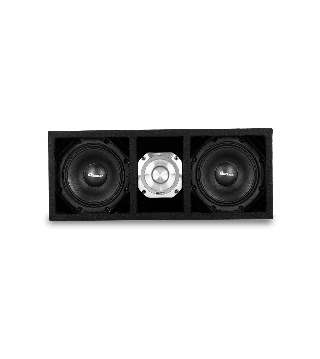 KTPONV2-206BLACK / DUAL 6" BLACK LOADED PORTED BOX + 1 TWEETER Comando Audio Inc.